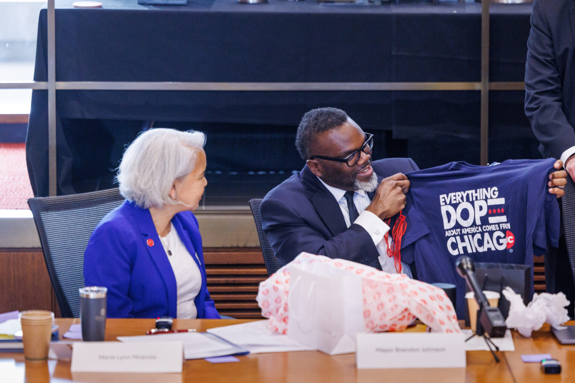 America's Urban Campus meeting including UIC Chancellor Marie Lynn Miranda and City of Chicago Mayor Brandon Johnson on Tuesday, November 12, 2024 at University Hall.